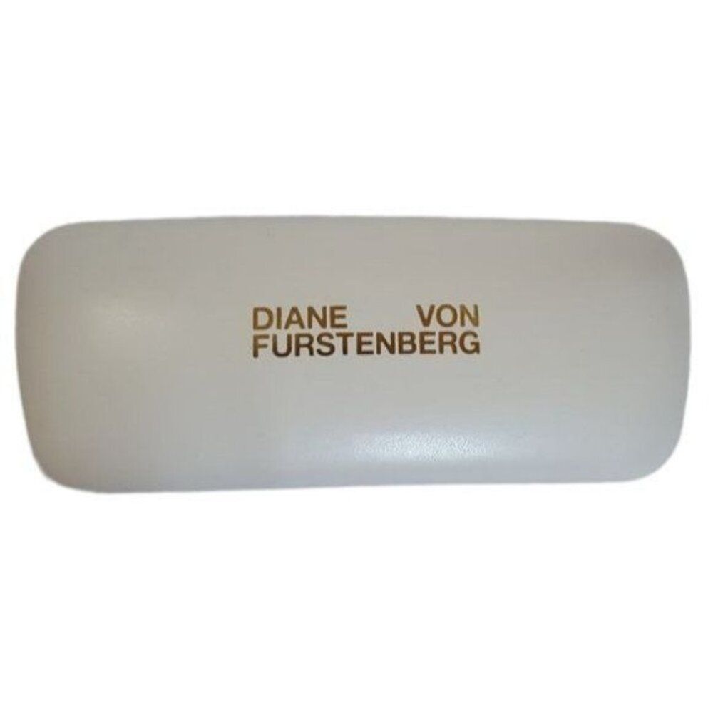 Diane Von Furstenburg Eye Glass Sunglass Hard Case Holder White WOMEN'S WOMAN'S